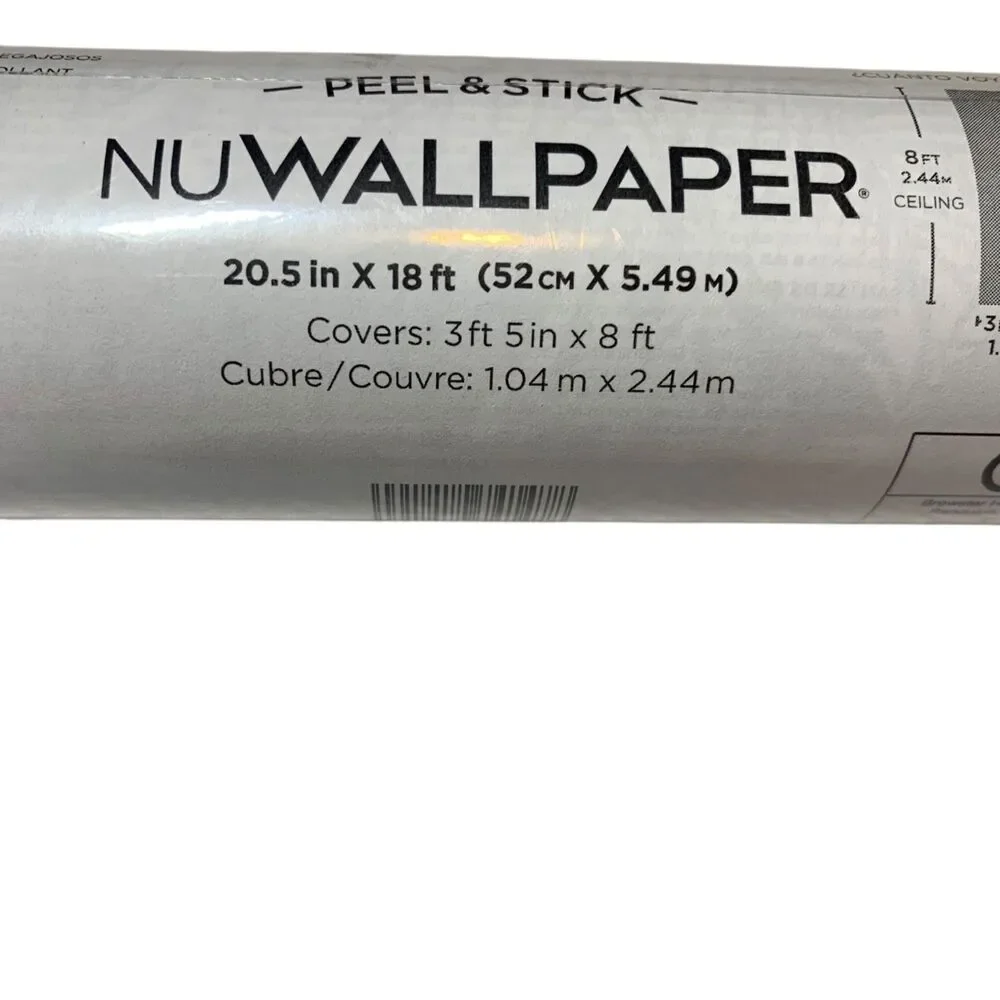 NuWallpaper Vinyl Peel and Stick Wallpaper Grey Summer Love NUS4050